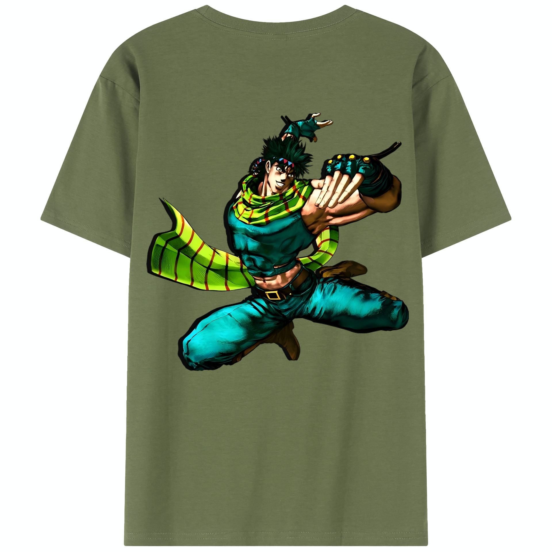 （画像用） ジョジョの奇妙な冒険 ジョセフ?ジョースター JoJo's Bizarre Adventure Joseph Joestar 綿100％半袖Tシャツ（背面プリント）